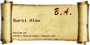 Barsi Alex névjegykártya
