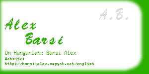 alex barsi business card